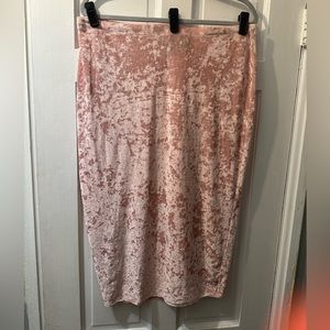 Rue 107 Pale Pink Velvet Skirt